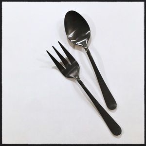 Serving Set- Meat Fork& Serving Spoon -Black Satin